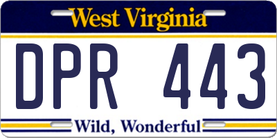 WV license plate DPR443