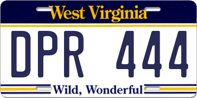 WV license plate DPR444
