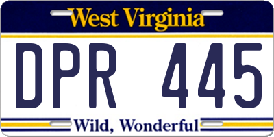 WV license plate DPR445