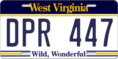 WV license plate DPR447