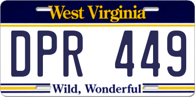 WV license plate DPR449