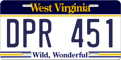 WV license plate DPR451