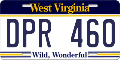 WV license plate DPR460