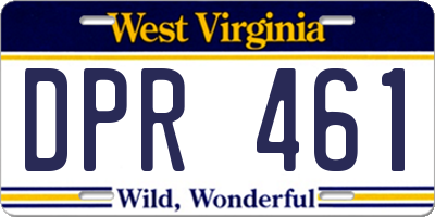 WV license plate DPR461