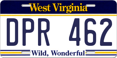 WV license plate DPR462
