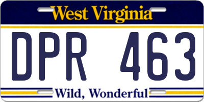 WV license plate DPR463