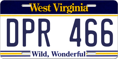 WV license plate DPR466