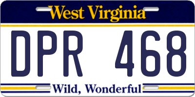 WV license plate DPR468