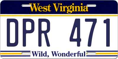 WV license plate DPR471