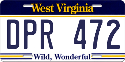 WV license plate DPR472
