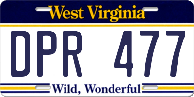 WV license plate DPR477