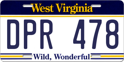 WV license plate DPR478