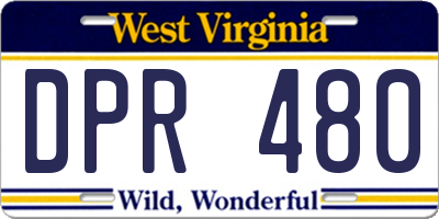 WV license plate DPR480