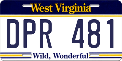 WV license plate DPR481