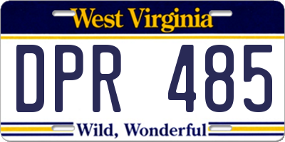 WV license plate DPR485