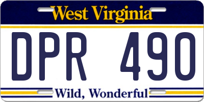 WV license plate DPR490