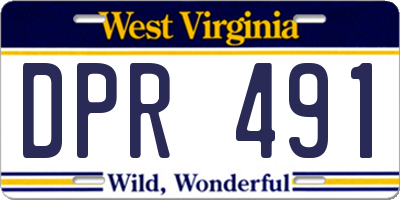 WV license plate DPR491