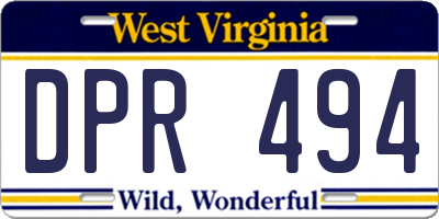 WV license plate DPR494
