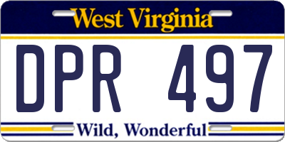 WV license plate DPR497