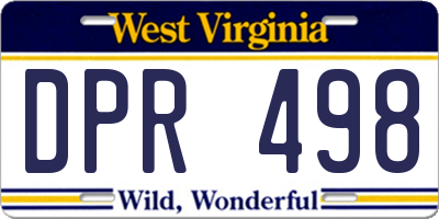 WV license plate DPR498