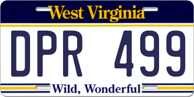 WV license plate DPR499