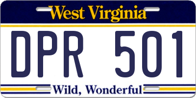 WV license plate DPR501