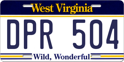 WV license plate DPR504