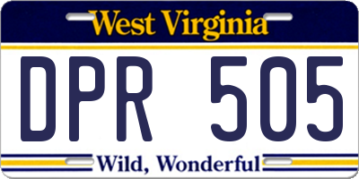 WV license plate DPR505
