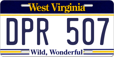 WV license plate DPR507