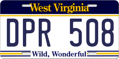 WV license plate DPR508