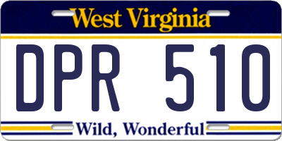 WV license plate DPR510