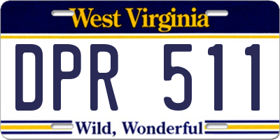 WV license plate DPR511