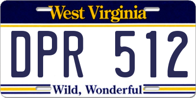 WV license plate DPR512