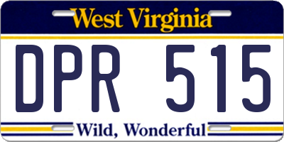 WV license plate DPR515