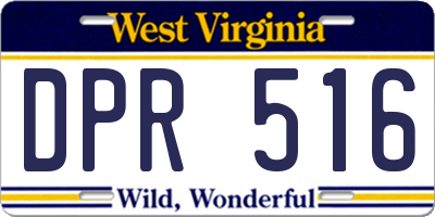 WV license plate DPR516