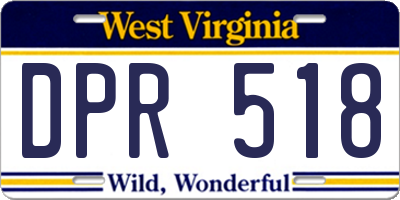 WV license plate DPR518