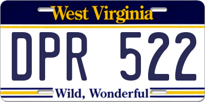 WV license plate DPR522