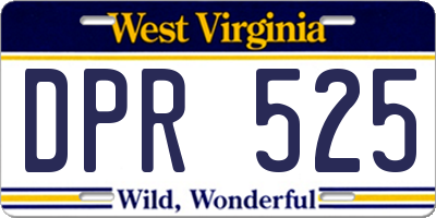 WV license plate DPR525