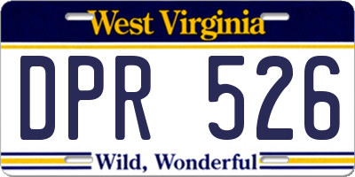 WV license plate DPR526