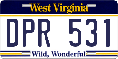 WV license plate DPR531