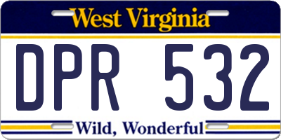 WV license plate DPR532