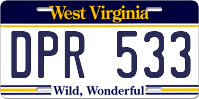 WV license plate DPR533