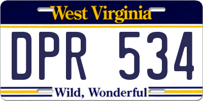 WV license plate DPR534