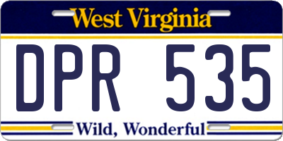 WV license plate DPR535