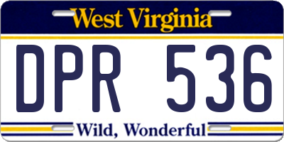 WV license plate DPR536