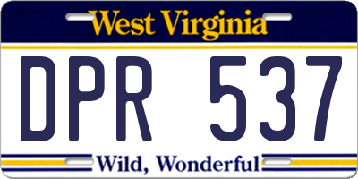 WV license plate DPR537