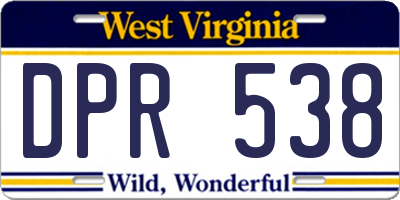 WV license plate DPR538
