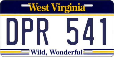 WV license plate DPR541
