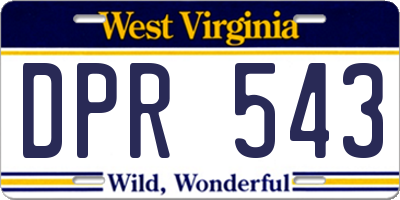 WV license plate DPR543