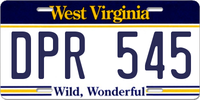 WV license plate DPR545